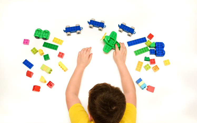 Child playing with toys